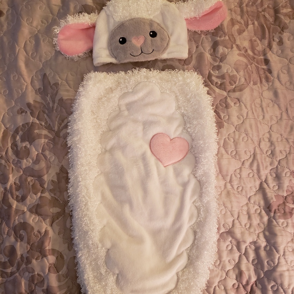 0-3 month baby lamb Halloween costume, worn once